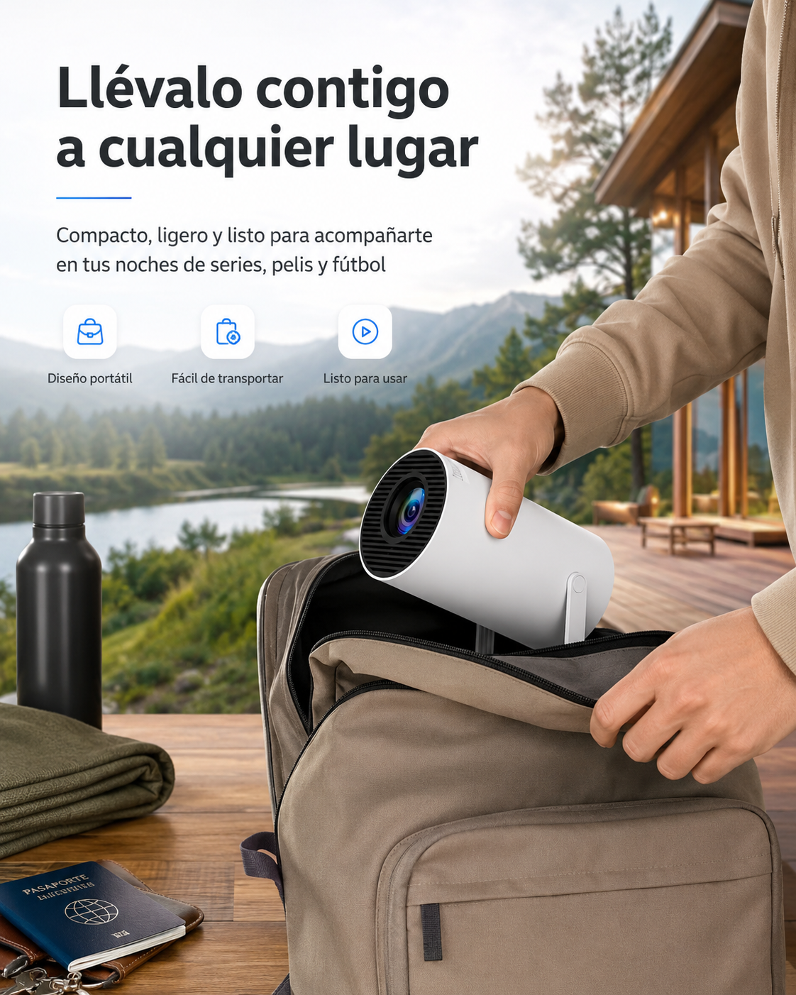 Proyector Smart HY300: Pantalla Gigante Para Ver Partidos, Películas y Series En Casa